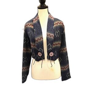 Vintage 1990s Bonkers Clothing Co S/M‎ Southwestern Cropped Bolero Jacket